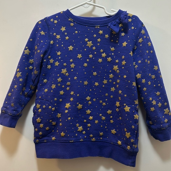 Oshkosh purple with gold stars ✨ sweatshirt, has pockets, size 4 - Picture 1 of 5